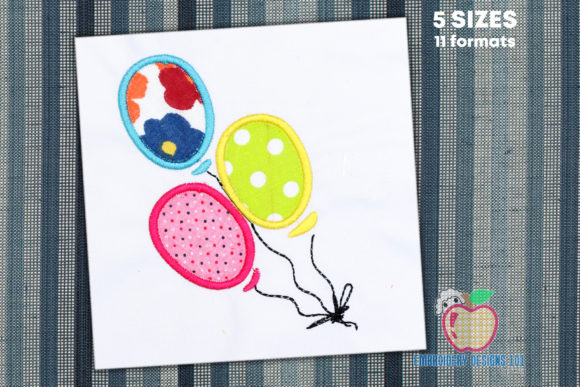 3 Balloon Trio Applique: A Festive Embroidery Design