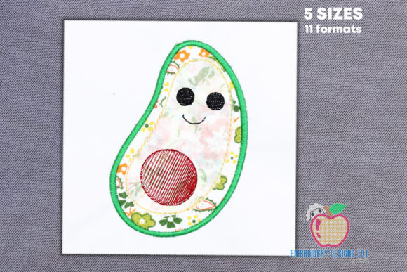 Adorable Cartoon Baby Avocado Applique for Kids