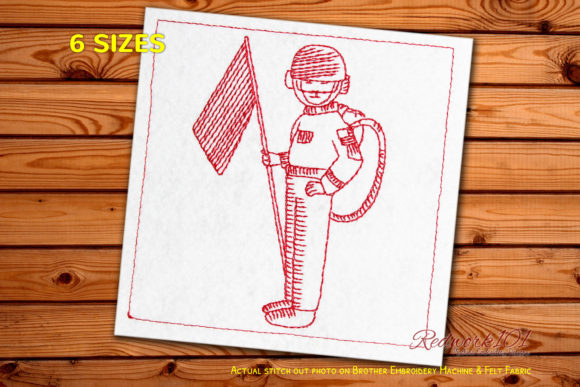 Astronaut Waving Flag: A Unique Holiday Embroidery