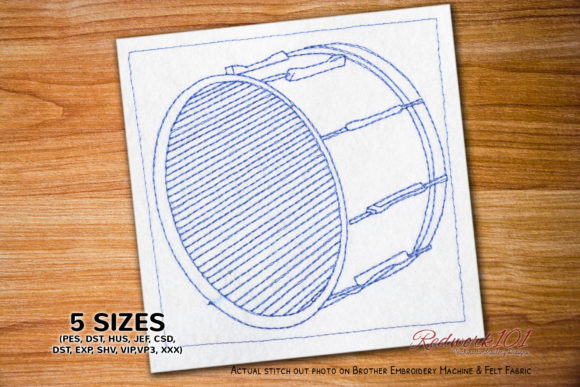 Bass Drum Redwork: A Bold Addition to Your Embroidery