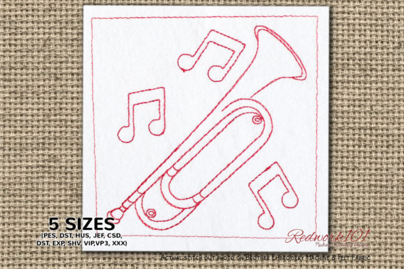 Bugle Trumpet Bluework: A Versatile Embroidery Design