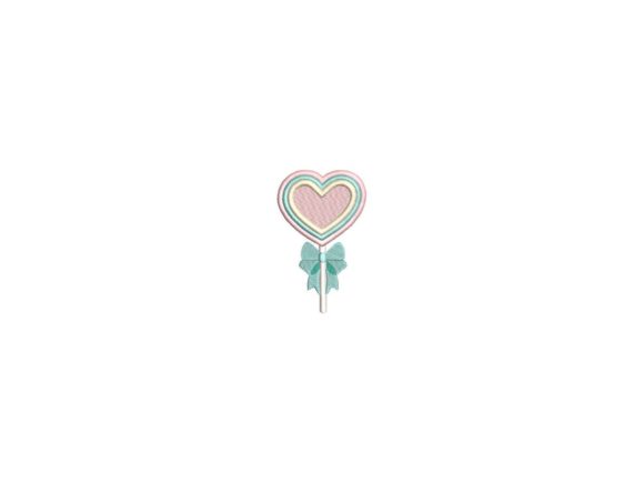 Charming Heart Shape Candy Embroidery Design