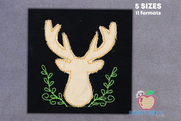 Deer Head Stitch Applique for Business Merch