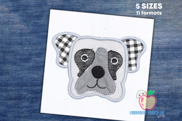 Dog Head Applique Design for Business Use
