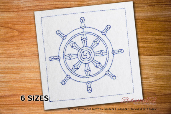 Exploring Wheel of Dharma Redwork Embroidery