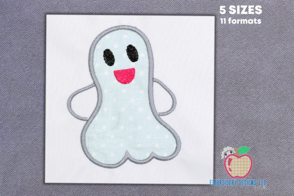 Halloween Ghost Applique: A Spooky Yet Charming Design