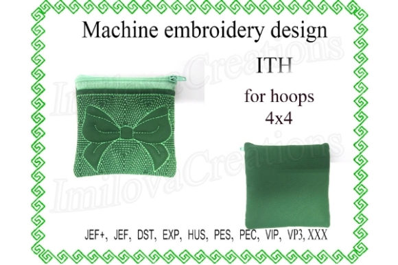 Ribbon Zippered Bag - A Charming Embroidery Design