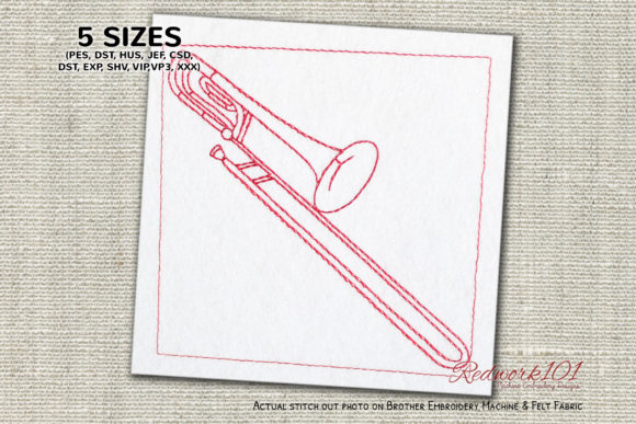Trombone: A Unique Embroidery Design for Craft Fairs
